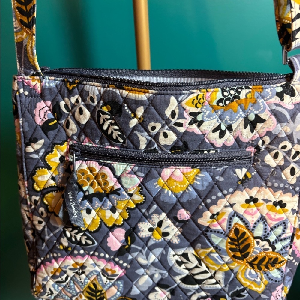 Vera Bradley Bohemian Blue and Yellow Crossbody Bag with Paisley Print - Picture 6 of 10